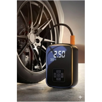 ® Yeni Ürün Dijital Şarjlı Araç Lastik Hava Pompası Kompresör Taşınabilir LED Ekranlı