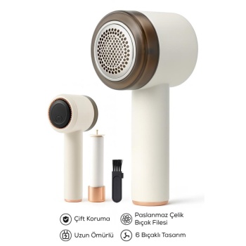 ® Yeni Ürün 6 Bıçaklı 2 Kademeli  Tüy Tiftik  Şarjlı   Temizleme Makinesi Ve Tüy Toplama Rulosu (Yedek Bıçaklı)