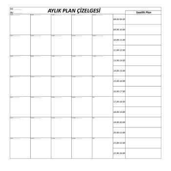® Yeni Ürün Aylık Planlayıcı Manyetik Duvar Stickerı Takvim Plan Çizelgesi