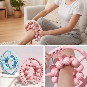 ® Yeni Ürün 20 Tekerlekli Ayarlanabilir Bacak ve Kol Masaj Aleti360° Tam Daire Derin Doku Kas ve Lenfatik Masaj Silindiri