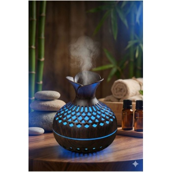 ® Yeni Ürün Premium Ahşap Desenli Ultrasonik Aromaterapi Difüzör & Hava Nemlendirici