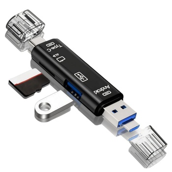 ® Yeni Ürün 5 In 1 Çok Fonksiyonlu USB 2.0 Micro Sd Kart OkuyucuUsb/micro Usb/type-C Çıkışlı, Otg Çevirici