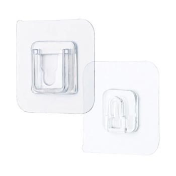 ® Yeni Ürün Eşya Sabitleme Askısı 10 Çift Şeffaf Çift Taraflı Yapışkanlı Geçmeli Klips