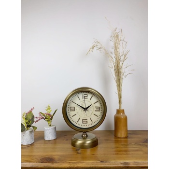 ® Yeni Ürün Eskitme Metal Vintage Masa Saati 25×20 cm