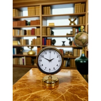 ® Yeni Ürün Elegance Gold 25 x 20 Cm Metal Masa Saati