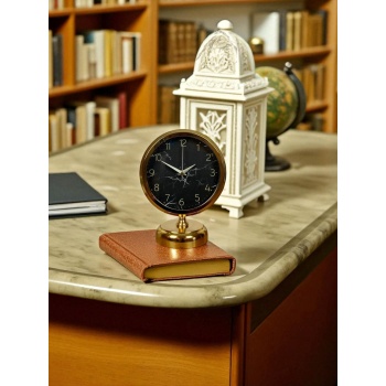 ® Yeni Ürün Royal 25 x 20 Cm Gold Metal Masa Saati