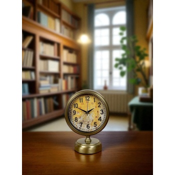 ® Yeni Ürün Antique Touch 25x20 Eskitme Metal Masa Saati