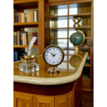 ® Yeni Ürün Decora Gold 25 x 20 Cm Metal Masa Saati