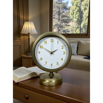 ® Yeni Ürün Vintage Luxury 25 x 20 Cm Eskitme Metal Masa Saati