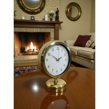 ® Yeni Ürün Aura Gold Modern 25 x 20 Cm Metal Masa Saati