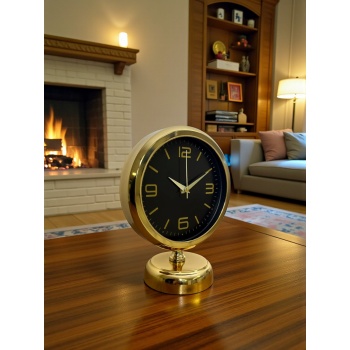 ® Yeni Ürün Midnight Gold 25 x 20 Cm Metal Masa Saati