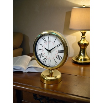 ® Yeni Ürün Gold Asaleti Roma 25 x 20 Cm Metal Masa Saati