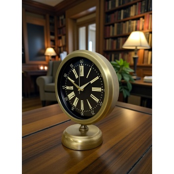 ® Yeni Ürün Time Art 25 x 20 Eskitme Metal Masa Saati