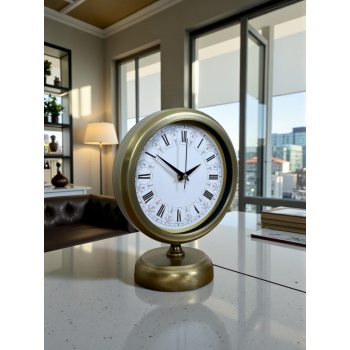 ® Yeni Ürün Prestij Eskitme 25 x 20 Cm Metal Masa Saati