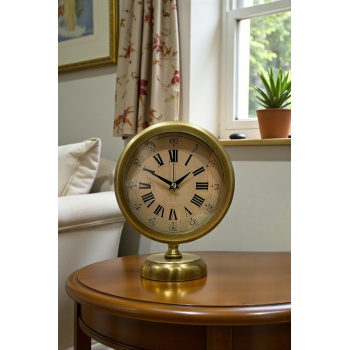 ® Yeni Ürün Majestic Time Eskitme 25 x 20 Cm Metal Masa Saati