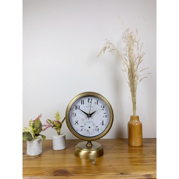 ® Yeni Ürün Eskitme Metal Masa Saati 25×20 cm