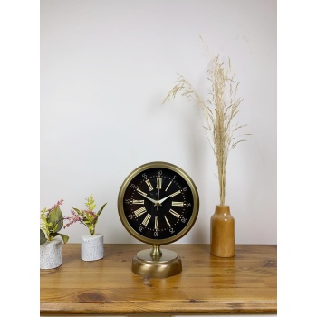 ® Yeni Ürün Eskitme Metal Zarif Masa Saati 25×20 cm