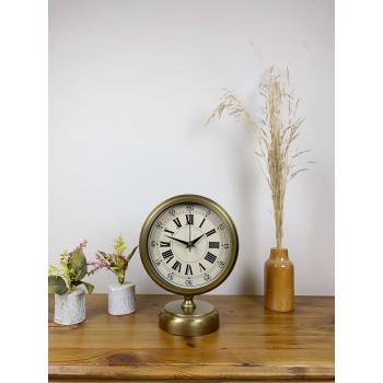 ® Yeni Ürün Eskitme Metal Orient Masa Saati 25×20 cm