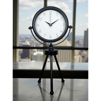 ® Yeni Ürün Black Classic Dekoratif Üç Ayaklı Masa Saati