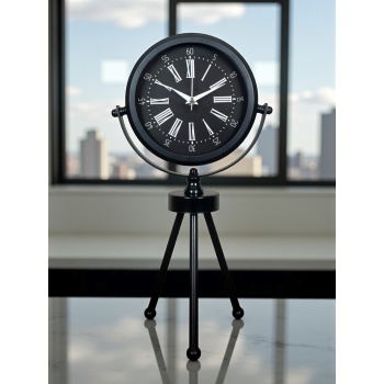 ® Yeni Ürün Heritage Black Üç Ayaklı Metal Masa Saati
