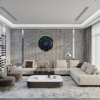 Royal Marble Gold 40 Cm Metal Duvar Saati