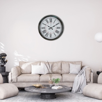 Silver Elegance 40 Cm Krom Metal Duvar Saati