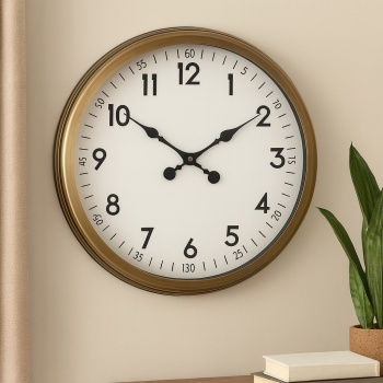 60 cm Eskitme Metal Dekoratif Duvar Saati