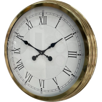 60 cm Gold Metal Dekoratif Roma Rakamlı Duvar Saati