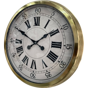 60 cm Gold Metal Dekoratif Roma Rakamlı Duvar Saati