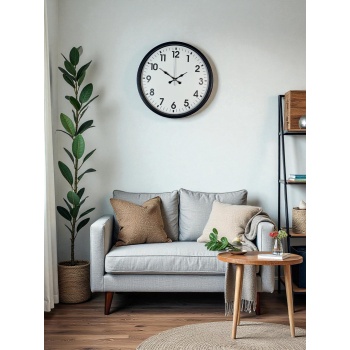 ® Yeni Ürün 36 Cm Siyah Duvar Saati