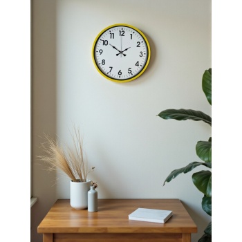 ® Yeni Ürün 36 Cm Standart Sarı Duvar Saati