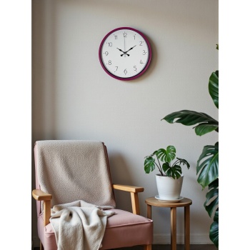 ® Yeni Ürün 36 Cm Pembe Standart Duvar Saati