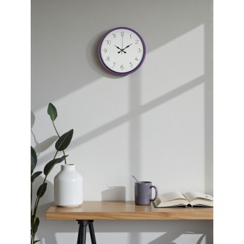 ® Yeni Ürün 36 Cm Mor Dekoratif Duvar Saati