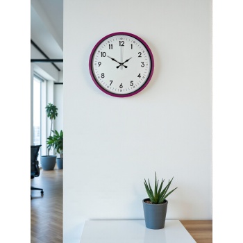 ® Yeni Ürün 36 Cm Pembe Dekoratif Duvar Saati