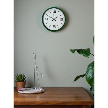 ® Yeni Ürün 36 Cm Yeşil Modern Dekoratif Duvar Saati