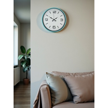 ® Yeni Ürün 36 Cm Turkuaz Dekoratif Duvar Saati