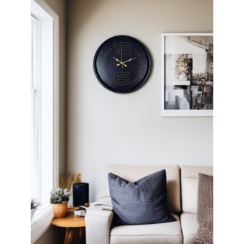 ® Yeni Ürün 36 Cm Siyah Dekoratif Duvar Saati