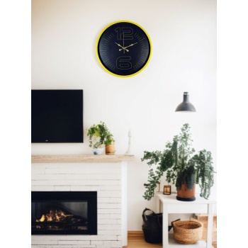 ® Yeni Ürün 36 Cm Sarı Dekoratif Duvar Saati