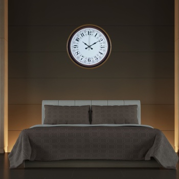 Kahverengi Motifli 36 Cm Duvar Saati