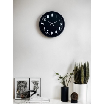 ® Yeni Ürün 36 Cm Siyah Modern Duvar Saati