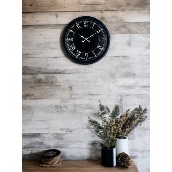 ® Yeni Ürün 36 Cm Modern Siyah Duvar Saati