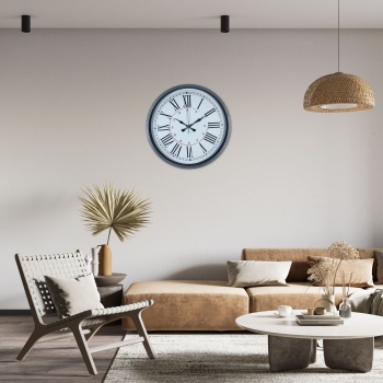 Gri Dekoratif 36 Cm Duvar Saati