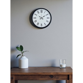 ® Yeni Ürün 36 Cm Siyah Roma Rakamlı Duvar Saati