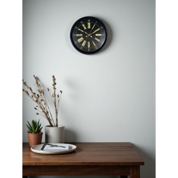 ® Yeni Ürün 36 Cm Siyah Modern Duvar Saati