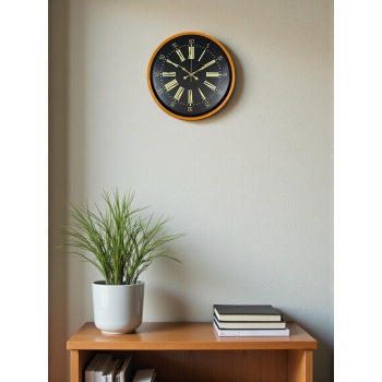 ® Yeni Ürün 36 Cm Turuncu Dekoratif Duvar Saati