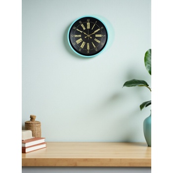 ® Yeni Ürün 36 Cm Turkuaz Dekoratif Duvar Saati