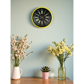 ® Yeni Ürün 36 Cm Sarı Modern Duvar Saati