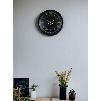 ® Yeni Ürün 36 Cm Siyah Dekoratif Duvar Saati