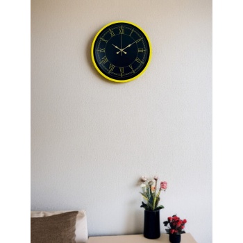 ® Yeni Ürün 36 Cm Standart Sarı Duvar Saati
