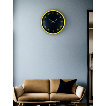 ® Yeni Ürün 36 Cm Sarı Dekoratif Duvar Saati